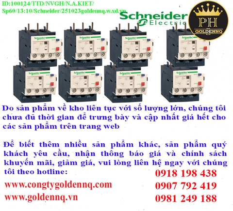 Rờ le nhiệt Schneider (Overload Relay) chính hãng, giá sỉ, phân phối toàn quốc.