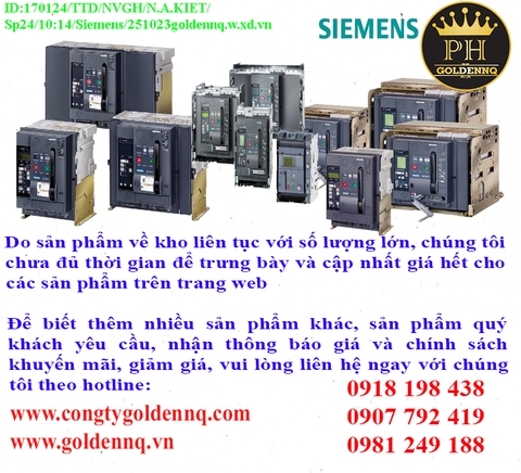 Máy cắt khí Siemens (ACB) chính hãng, giá sỉ, bảo hành, phân phối toàn quốc.