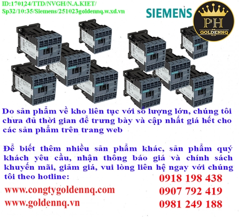Khởi động từ Siemens (Contactor) chính hãng, giá sỉ, bảo hành, phân phối toàn quốc.