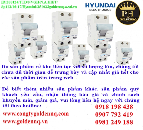 Cầu dao chống dòng rò Hyundai (RCCB) chính hãng, giá sỉ, bảo hành, phân phối toàn quốc.