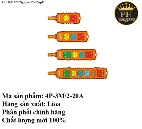 Ổ CẮM KÉO DÀI SIÊU TẢI DÂY 3 MÉT 4P-3M/2-20A