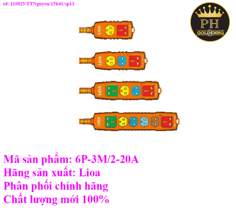 Ổ CẮM KÉO DÀI SIÊU TẢI DÂY 3 MÉT 6P-3M/2-20A