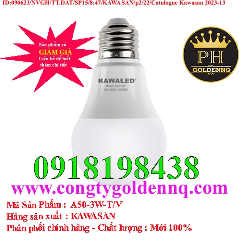 ĐÈN LED BULB NHỎ THÂN NHỰA A50-3W-T/V