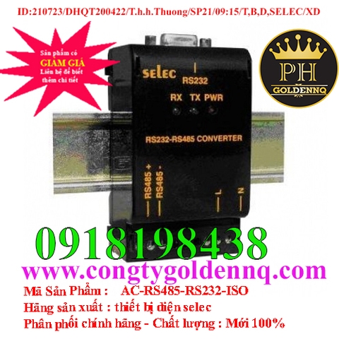 Bộ Chuyển Đổi RS485-232 Selec AC-RS485-RS232-ISO