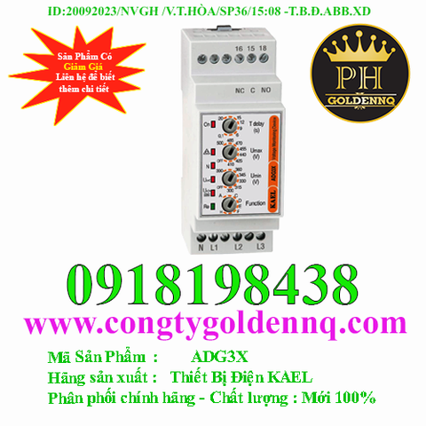 Rơ le bảo vệ pha - bảo vệ điện áp ADG3X