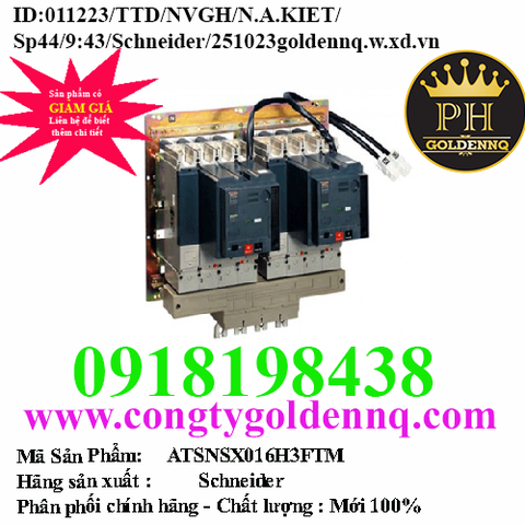 Bộ tự động chuyển đổi nguồn ATSNSX016H3FTM Schneider