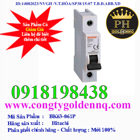 MCB Hitachi BK63 TypeC 1P 6A-63A
