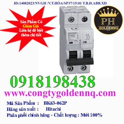 MCB Hitachi BK63 TypeC 2P 6A-63A