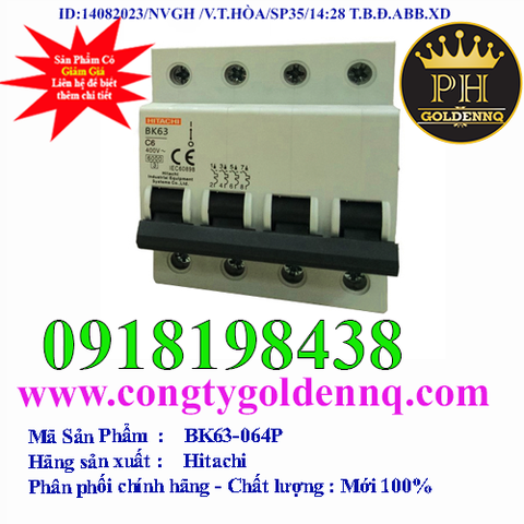 MCB Hitachi BK63 TypeC 4P 6A-63A