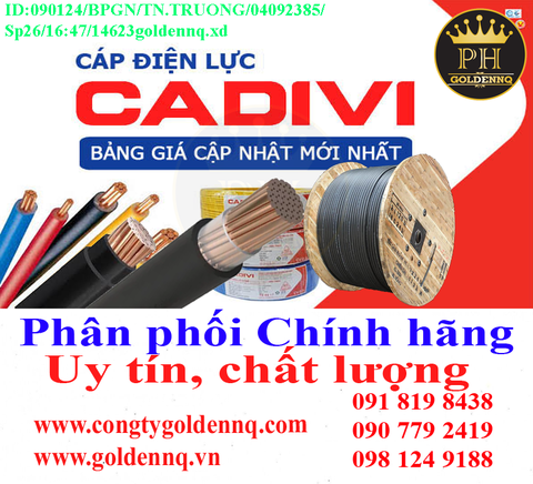 Cáp điện lực CADIVI chính hãng, giá sỉ, bảo hành, phân phối toàn quốc. Để biết thêm thông tin chi tiết xin vui lòng liên hệ hotline.