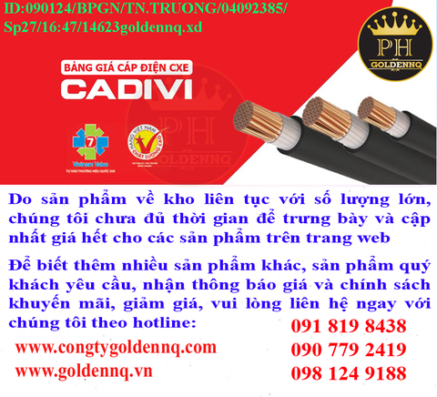 Cáp điện lực CADIVI chính hãng, giá sỉ, phân phối toàn quốc.