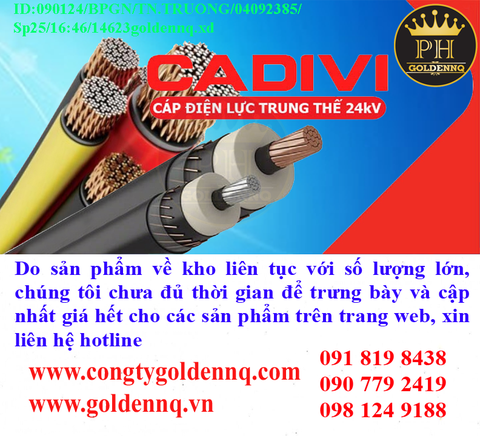 Cáp trung thế CADIVI có màn chắn kim loại, có giáp bảo vệ về kho nhiều chưa cập nhật kịp, vui lòng liên hệ hotline để biết thêm thông tin