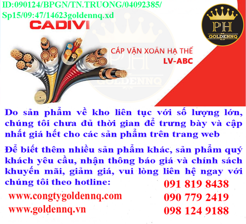 Cáp vặn xoắn hạ thế CADIVI chính hãng, giá sỉ, phân phối toàn quốc.
