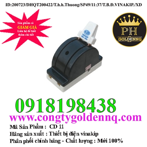 Cầu dao vinakip đế sứ 1 pha hai cực đảo chiều 30A-100A