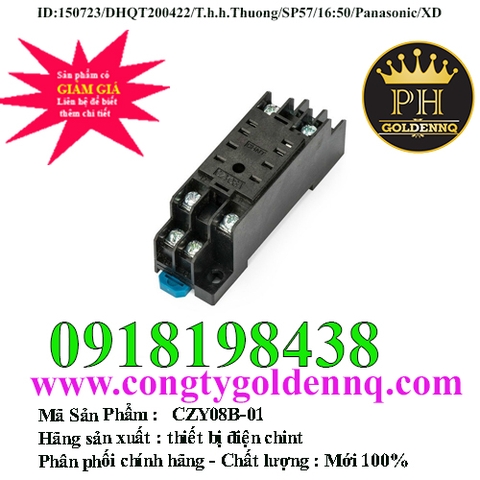 Đế relay trung gian CZY08B-01 Chint (8 chân dẹt)
