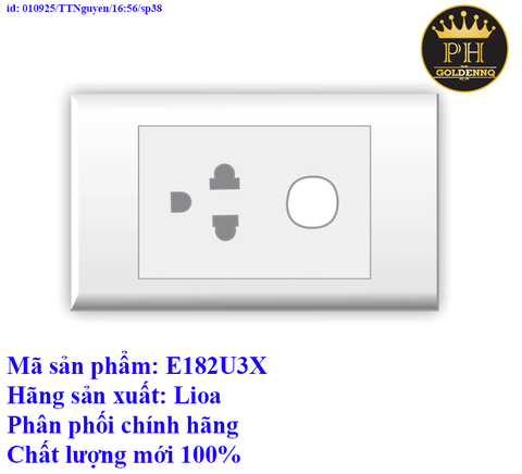 Ổ cắm đơn 3 chấu với 1 lỗ E182U3X