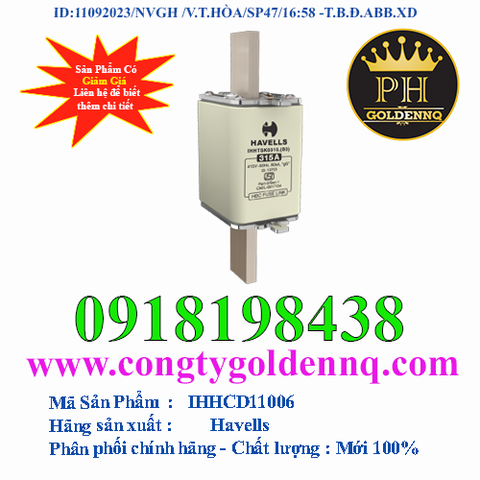 Cầu chì Havells type CD000 6A-100A