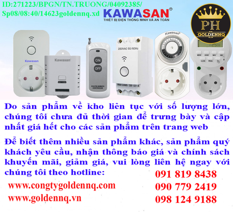 Công tắc, ổ cắm thông minh Kawasan chính hãng, giá sỉ, bảo hành, phân phối toàn quốc. Để biết thêm thông tin chi tiết xin vui lòng liên hệ hotline.