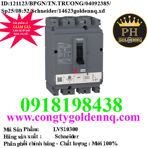 Cầu dao chỉnh dòng MCCB LV510300 Schneider