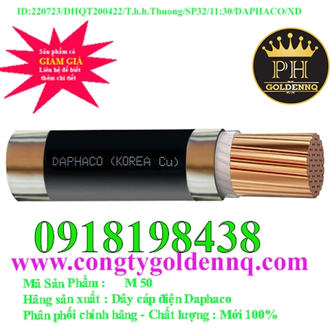 Daphaco M 50 : Dây cáp Hàn mềm dẻo 1 lõi, ruột đồng AC 1,6 kV