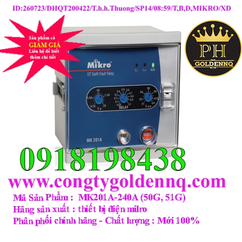 Rơ-le bảo vệ chạm đất Mikro MK201A-240A