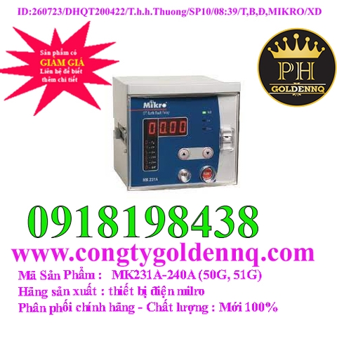 Rơ-le bảo vệ chạm đất Mikro MK231A-240A