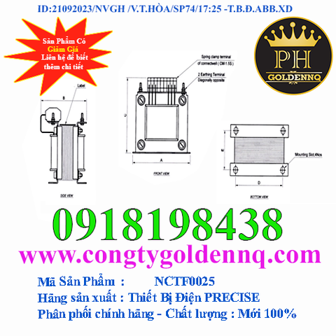 Biến áp điều khiển NCTF0025