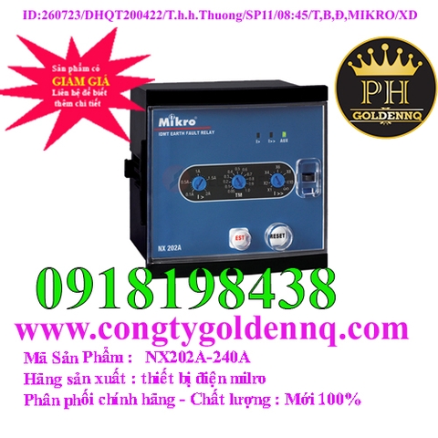 Rơ-le bảo vệ chạm đất Mikro NX202A-240A