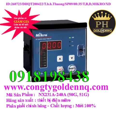 Rơ-le bảo vệ chạm đất Mikro NX231A-240A