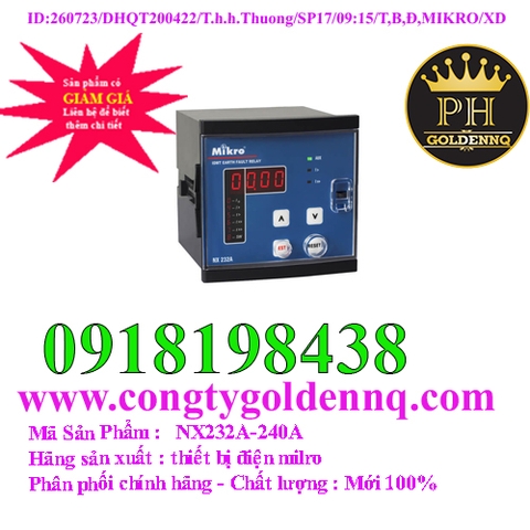 Rơ Le Bảo Vệ Chạm Đất Mikro NX232A-240A