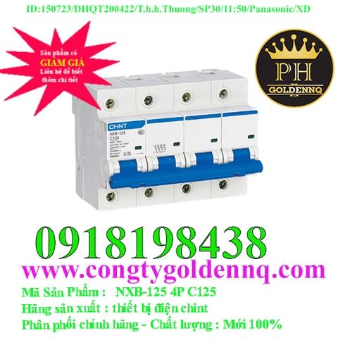 Cầu dao dạng tép (MCB) NXB-125 4P 125A Chint