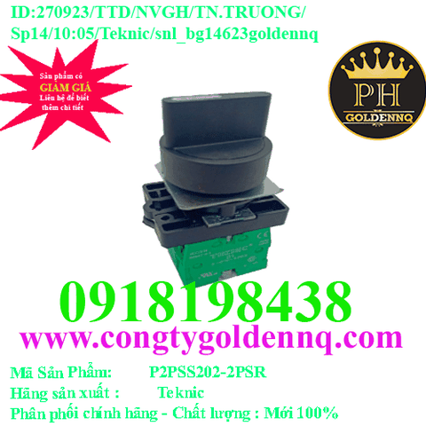 Công tắc xoay 2 vị trí, tự trả về - P2PSS202-2PSR