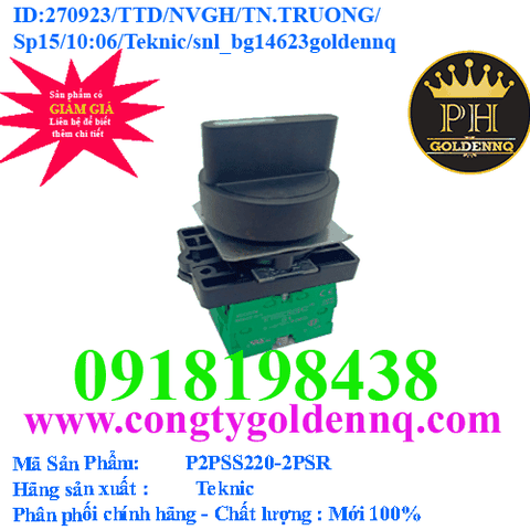 Công tắc xoay 2 vị trí, tự trả về - P2PSS220-2PSR