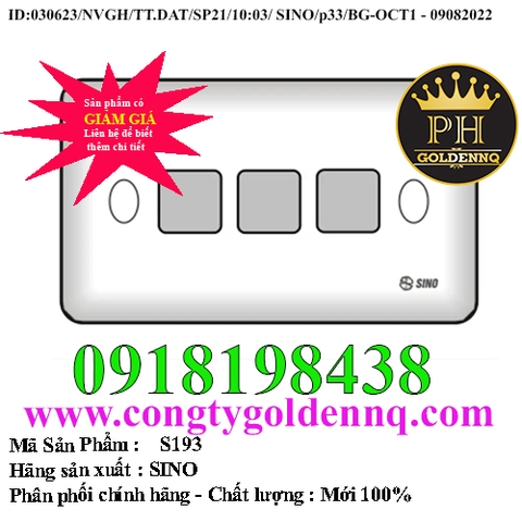 Mặt 3 lỗ SINO S193 (S193V)