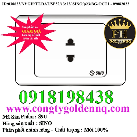 Ổ cắm đơn 2 chấu SINO S9U