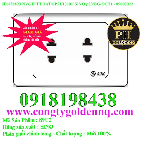 2 Ổ cắm 2 chấu 16A SINO S9U2