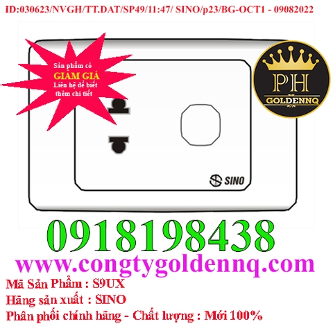 Ổ cắm đơn 2 chấu 16A với 1 lỗ SINO S9UX