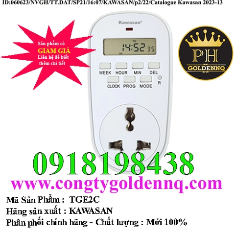 Ổ cắm hẹn giờ kỹ thuật số Kawasan TGE2C