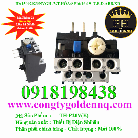 RƠ LE NHIỆT (CÓ THANH ĐỒNG KẾT NỐI) - OVERLOAD TH-P20V(E)
