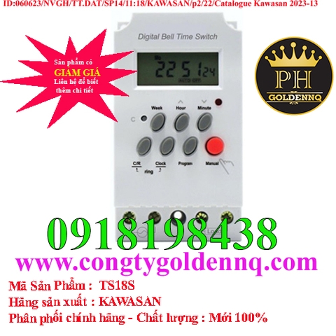 Công tắc hẹn giờ kỹ thuật số Kawasan TS18S