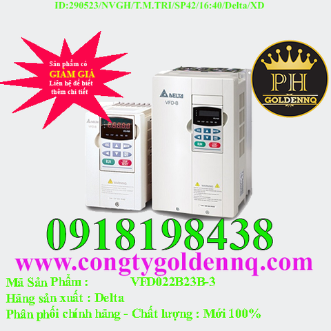 Biến tần Delta VFD022B23B-3 2.2kW 3 Pha 220V