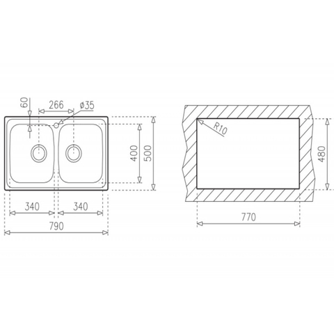 Chậu Rửa TEKA UNIVERSO 79 2B (2C)