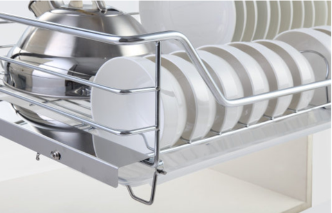 Giá Bát Đĩa Eurogold Inox Nan Âm Tủ - Gắn Cánh, Ray Giảm Chấn