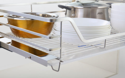 Giá Xoong Nồi Eurogold Inox Mờ Cao Cấp, Gắn Cánh Âm Tủ