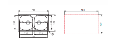 Chậu Rửa Đôi BASIC E78 2B Thương Hiệu PYRAMIS