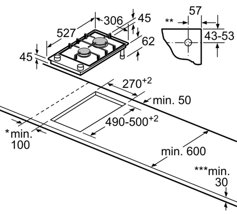 Bếp Gas BOSCH PRB3A6D70
