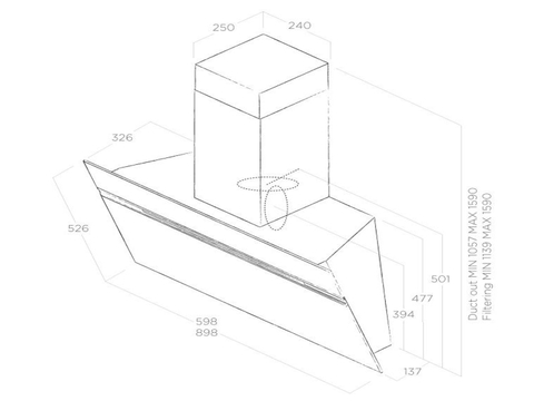 Máy Hút Mùi Áp Tường ELICA STRIPE BL/A/90