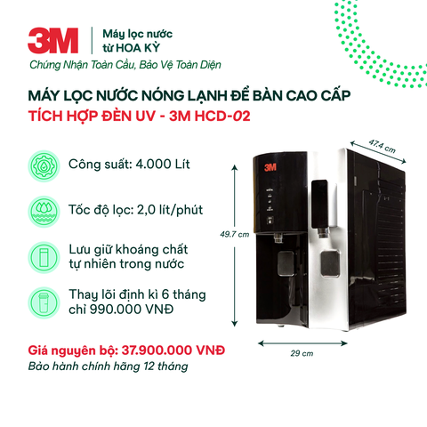 Máy Lọc Nước Nóng Lạnh Để Bàn Cao Cấp 3M HCD2