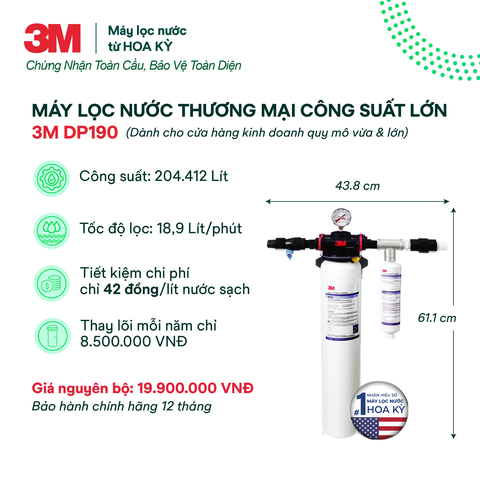 Máy Lọc Nước Thương Mại Công Suất Lớn 3M DP190