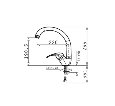 Vòi Rửa Chén Mezzo Granite Iron Grey